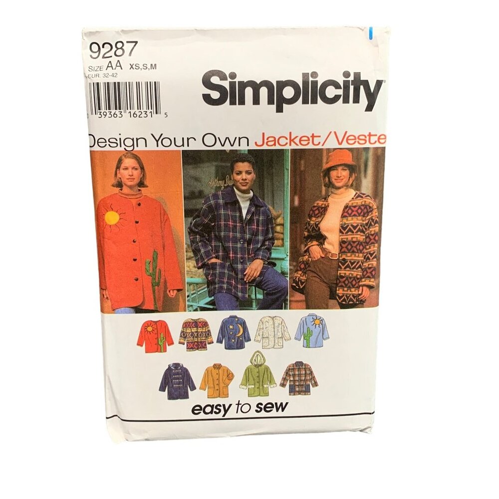 Simplicity 9287 Design Your Own Jacket/Vest Misses Pattern